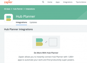 zapier integration hub planner