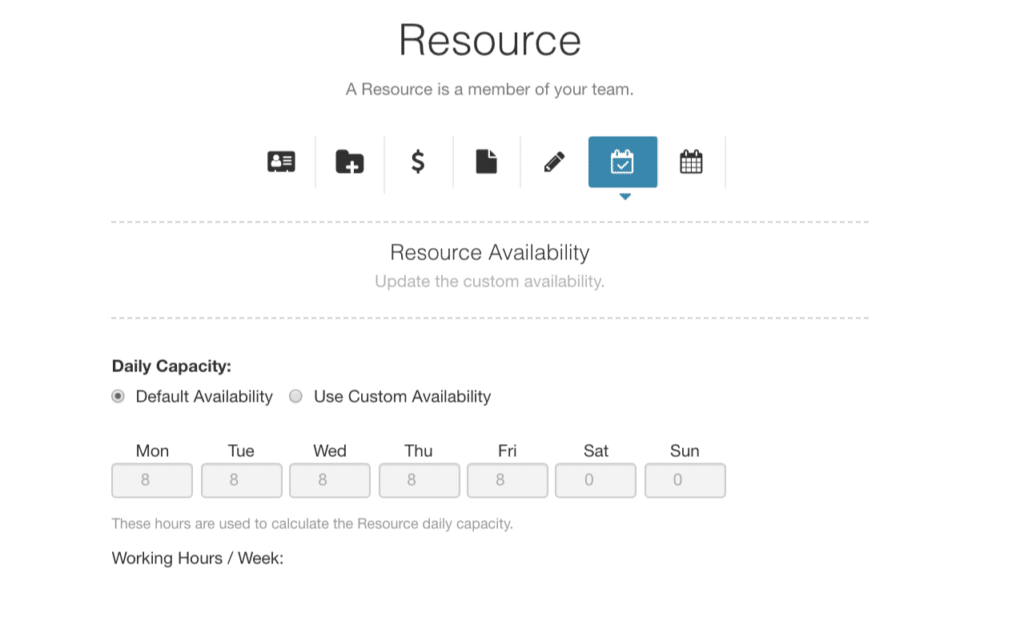 New Resource Team member Availability