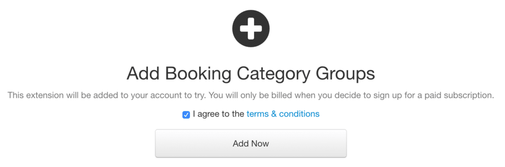 Booking Category Group Install Extension