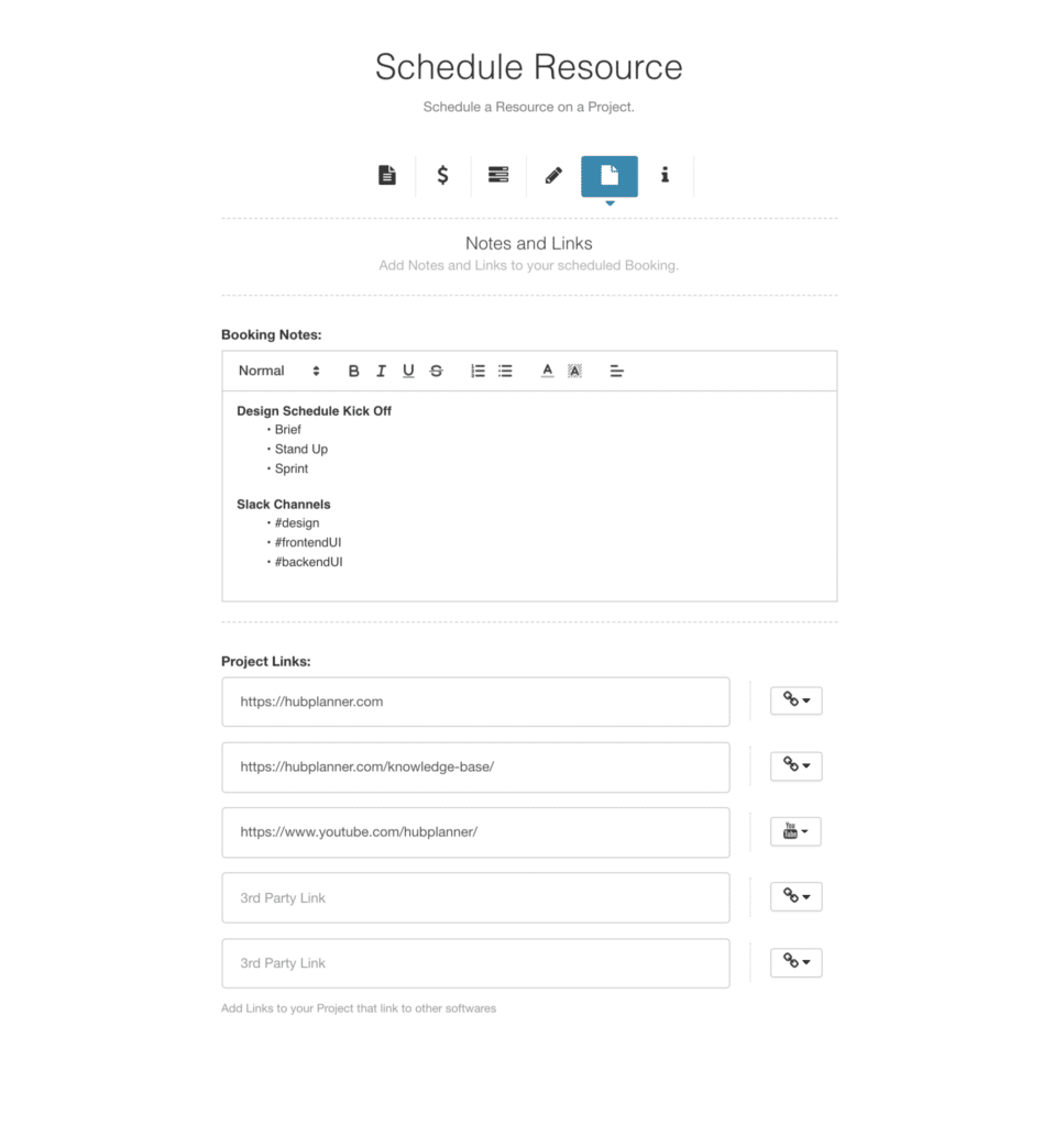 Create a New Booking in Hub Planner