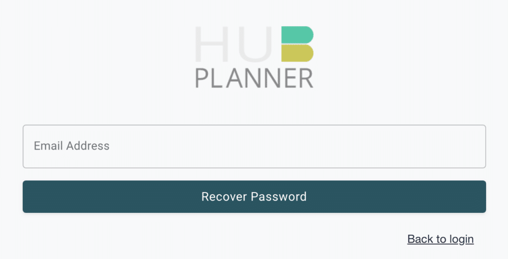 Hub Planner - Forgot Password 